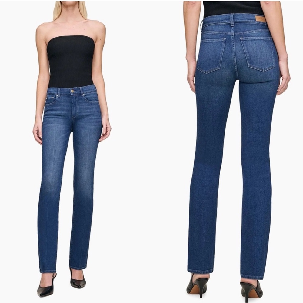 DL1961 Mara Straight Mid Rise Blue Jeans, 24